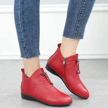 GKTINOO Fashion Women Boots Autumn Boots Genuine Leather Ankle Boots 2025 Winter Warm Fur Plush Women Shoes Big Size 43