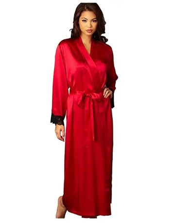 2019 New Sexy Lingerie Transparan Summer Sexy Women's Ladies Bride Robes Kimono Robe Satin Silk Lace Night Wear Gown Sleepwear