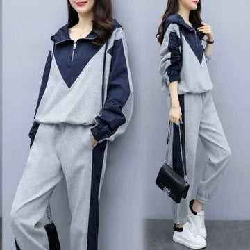 Plus Size Women's Casual Sportswear Hoodie Set Two Piece Loose Fit Outfit Autumn Collection Comfortable Breathable Clothing