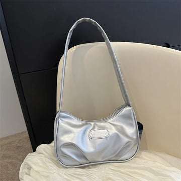 Niche textured silver bag women's summer shoulder messenger bag