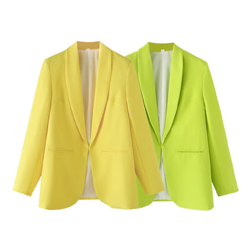 Zach Ailsa 2024 Autumn New Product Women's Wear Simple and Elegant Slim Fit Solid Color Pocket Decoration Suit Coat