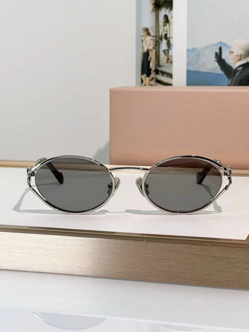 High-quality new hollowed-out retro oval metal sunglasses luxury fashion brand women's sunglasses UV-resistant sunglasses