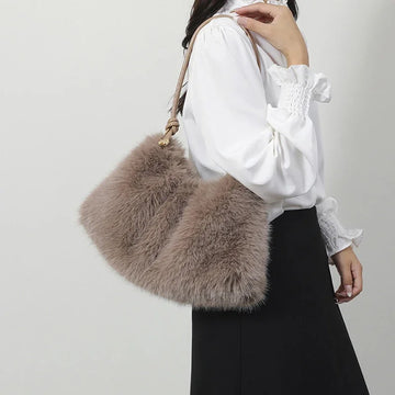 Plush Shoulder Bag Women Soft Fluffy Crossbody Bag Faux Fur Handbag Autumn Winter Women's Bag 2025 Ladies Clutch Purse for Women