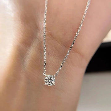 Mini 3mm/4mm GRA D Moissanite Real 925 Sterling Silver Solita Pendant Necklace Female Clavicle Necklaces Wedding Party Jewelry