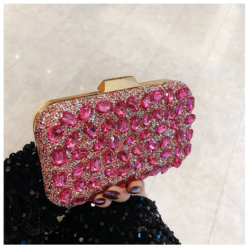 Shiny Crystal Evening Clutch Purse Luxury Rhinestone Exquisite Wedding Party Banquet Bag Women Diamond Chain Crossbody Handbag