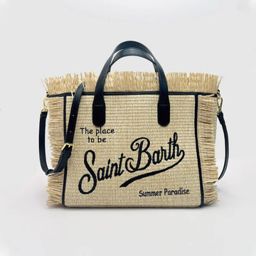 Saint Barth's new European and American women's large capacity leisure travel straw mat handmade tassel handbag tote bag