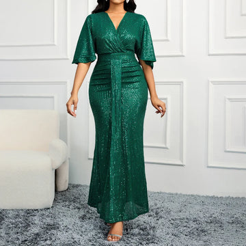 Cocktail Dresses Sparkly dress Pleated Tint Sequin Fishtail Dress Evening Gown Ball Dress Party Dress Bridesmaid Dress
