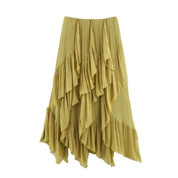 Women's Half Skirt Fashion Splicing Irregular Versatile Solid Color Temperament Summer New Half Skirt