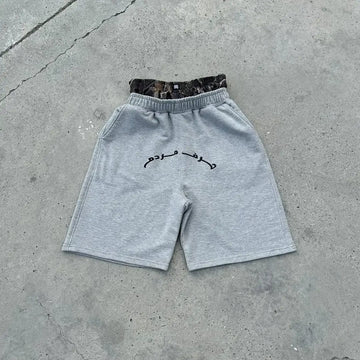 Y2K Double Waist Shorts Popular Trendy Brand New Embroidery Pattern Casual Shorts Women Harajuku Hip Hop Oversize Sports Shorts