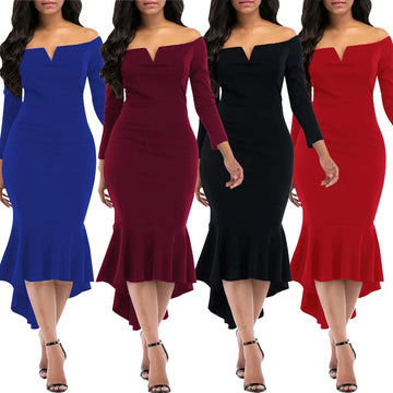 Sexy Fashion Shoulder Women's Dress JX5453