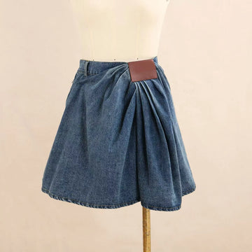 Spring/Summer 2025 New Women's Denim Pleated Skirt - Casual, Stylish, Versatile, Slimming