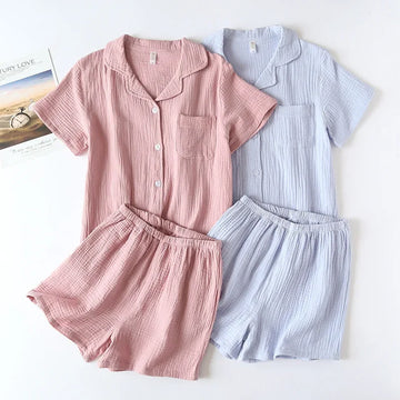 Short Sleeved Shorts Pijama Suit for Women Casual Wear Fashion Style 2 Pcs Pajama Set Summer Thin Women's Sleepwear Clothes