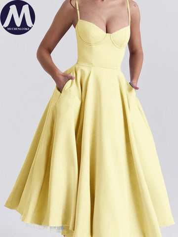 Elegant Womens Dresses Summer New Sexy Sleeveless Suspender Princess Dress Fashionable Slim Fit Mesh Party Evening Dress