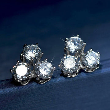 Huitan Crystal Cubic Zirconia Stud Earrings for Women Ear Piercing Delicate Girls Earrings Fancy Gift Statement Jewelry Dropship