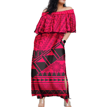 polynesia tribal dress island dresse samoan puletasi sleeveless dress