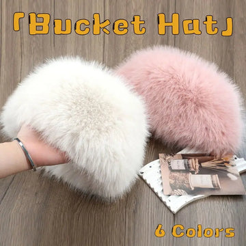 Fashion Hat Women‘s Winter Snow Ski Cap Female Faux Fox Fur Thick Warm Winter Hat Windproof Russian Hat Mink Fisherman‘s Hat
