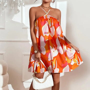 Dresses for Women New Summer Sexy Spaghetti Strap Women Dress Print A-LINE Short Dress Women Vestidos De Verano Mujer 2025 S611