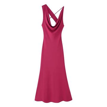 2025 Spring/Summer New Product: Women's Fashion, Elegant and Elegant Long Dress, Simple and Sexy backless Design, Elegant and St