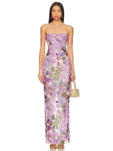 GPBD 2025 Summer New Bra Heavy Industry Sequins Split Long Dress Women's Elegant Celebrity Club Party Evening Dress Wholesa