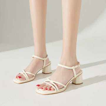 Xiangxiangli Thick Heel Thin Strap Women's Sandals