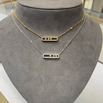 Fashion Jewelry S925 Silver Classic MOVE Series Sliding Necklace Women's High-end Luxury Jewelry Party Holiday Exquisite Gift