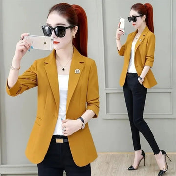 Fashionable Short Women's Blazer Jacket Thin Stylish Spring 2024 New Arrival Polyester Fiber High End Formal Top Trendy
