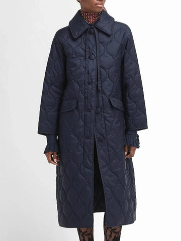 Cotton padded women's loose collar warm single breasted solid color comfortable ultra simple diamond grid long coat jacket