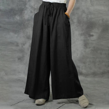 Plus Size High Waist Long Pants for Women Clothing Summer Solid Casual Wide Leg Trousers Fashion Korean Female Clot