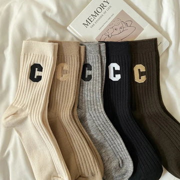 5 Pairs/Lot Socks Women's Cotton Print Short Ankle Set White Sports Cycling Running Compression Summer Breathable