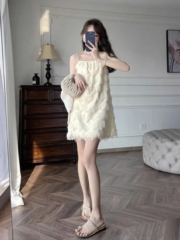 Beach Slip Kawaii Sundress Fairy Mini Woman Dress Sleeveless Cute Short Elegant Party Trendy Cheap Casual Y2k Dresses for Women