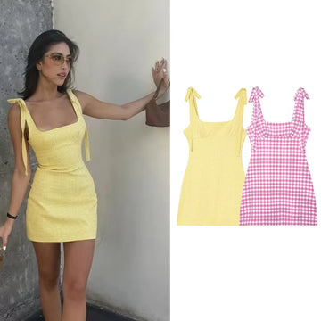 Dress Summer Women's 2025 New Chic Slim Tube Top Mini Elegant Travel Women's Dress Street Leisure Holiday Youth Dress
