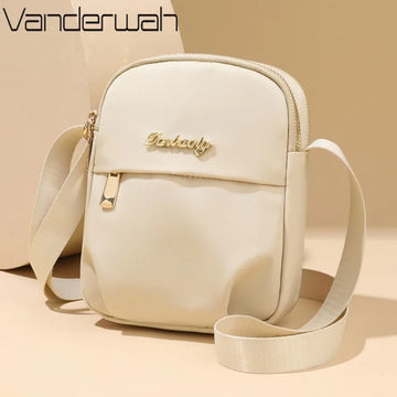 Mobile Phone Bag Women's Mini Nylon Crossbody Shoulder Bag Daily Multi-layer Zipper Purse Casual Outdoor Travel Nylon Bag Sac