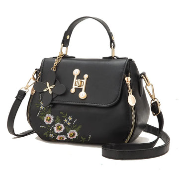 Small Embroidered Handbag Crossbody Bag for Women Elegant Flap Clutch Purse Mini Shoulder Handbag