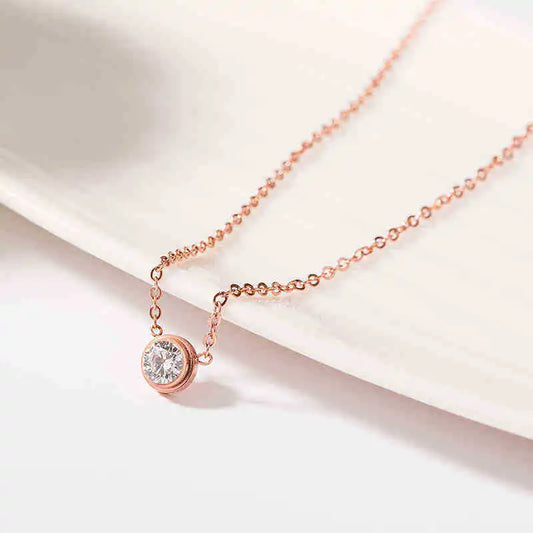 Stainless steel fashion necklace for women simple AAA zircon collarbone necklace wedding jewelry gift