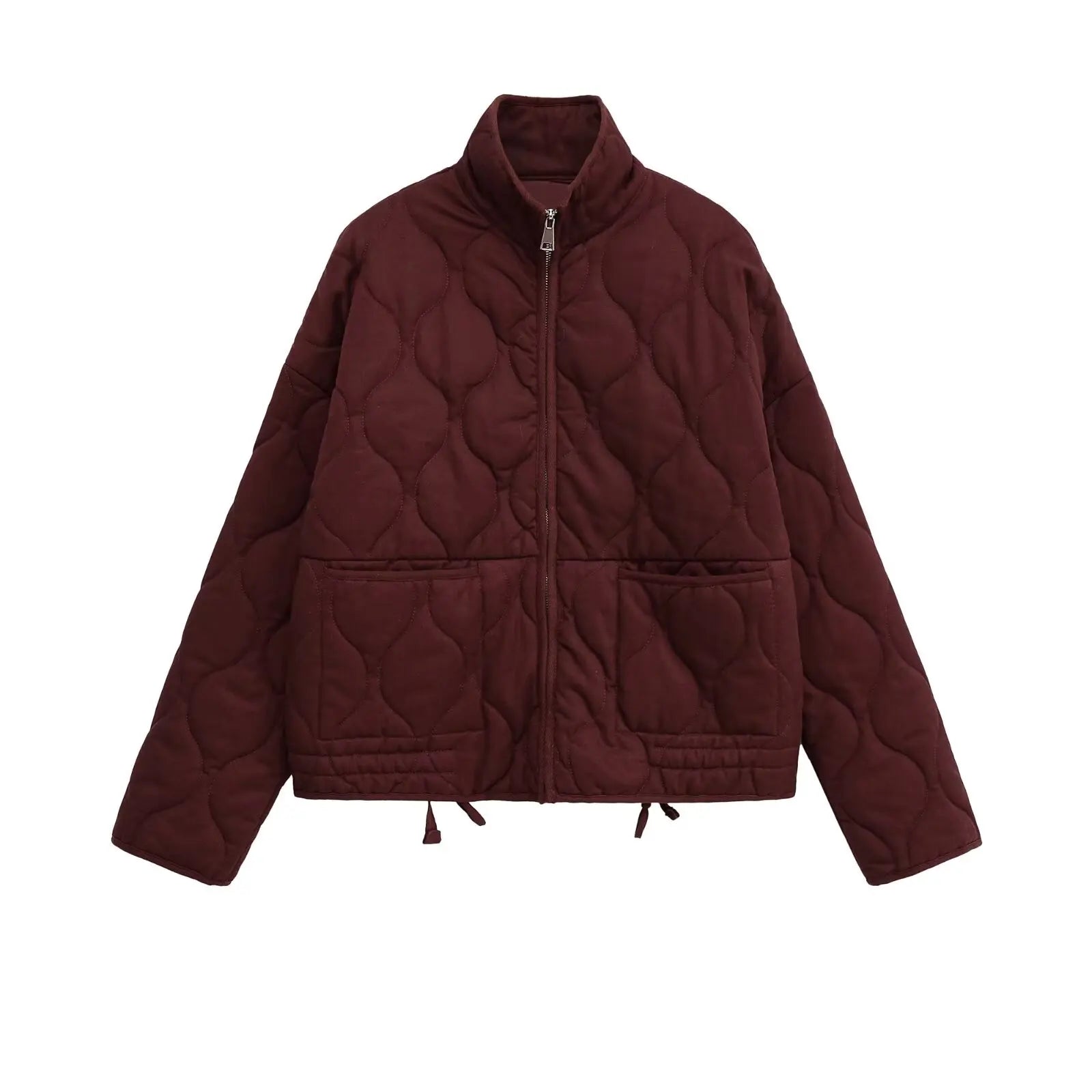 BSK&TRAF2025 Autumn New Collection Women's Simple Series Multi color Selection Stand up Collar Quilted Warm Cotton Jacket Coat