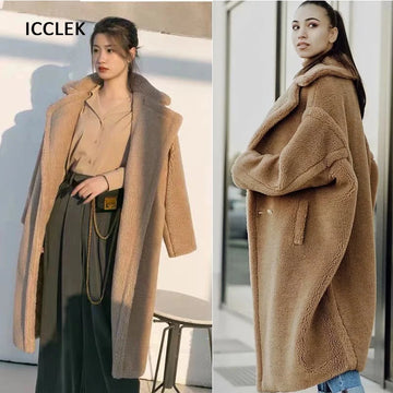 Casual Loose Autumn Women Jacket Winter Teddy Coat Woman Faux Fur Coat Female Plush Thick Warm Fleece Long Jacket Oversized