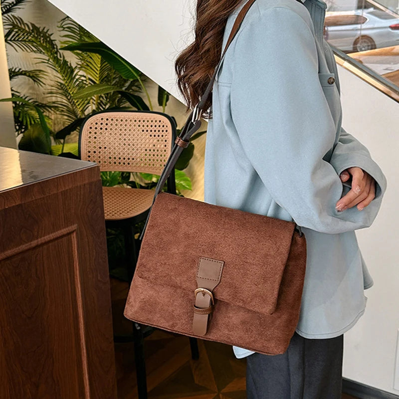 Vintage Suede underarm shoulder bag Fashion Faux Suede Shoulder Bags For Women Crossbody Bags Designer Handbags and Purses