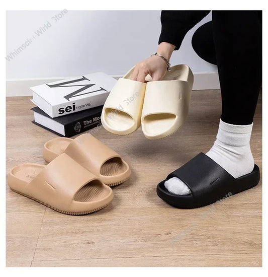 2025 New Ultra Soft Casual Sports Wear-Resistant Outdoor Heightened Slippers Sandals Couple Model Slippers For Women