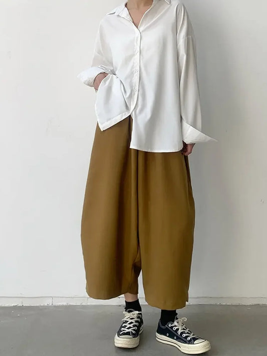 2023 Autumn Casual Harem Pants Women Cotton High Waisted Trousers Retro Loose Bloomers Women's Oversize Pants Baggy Sweatpants