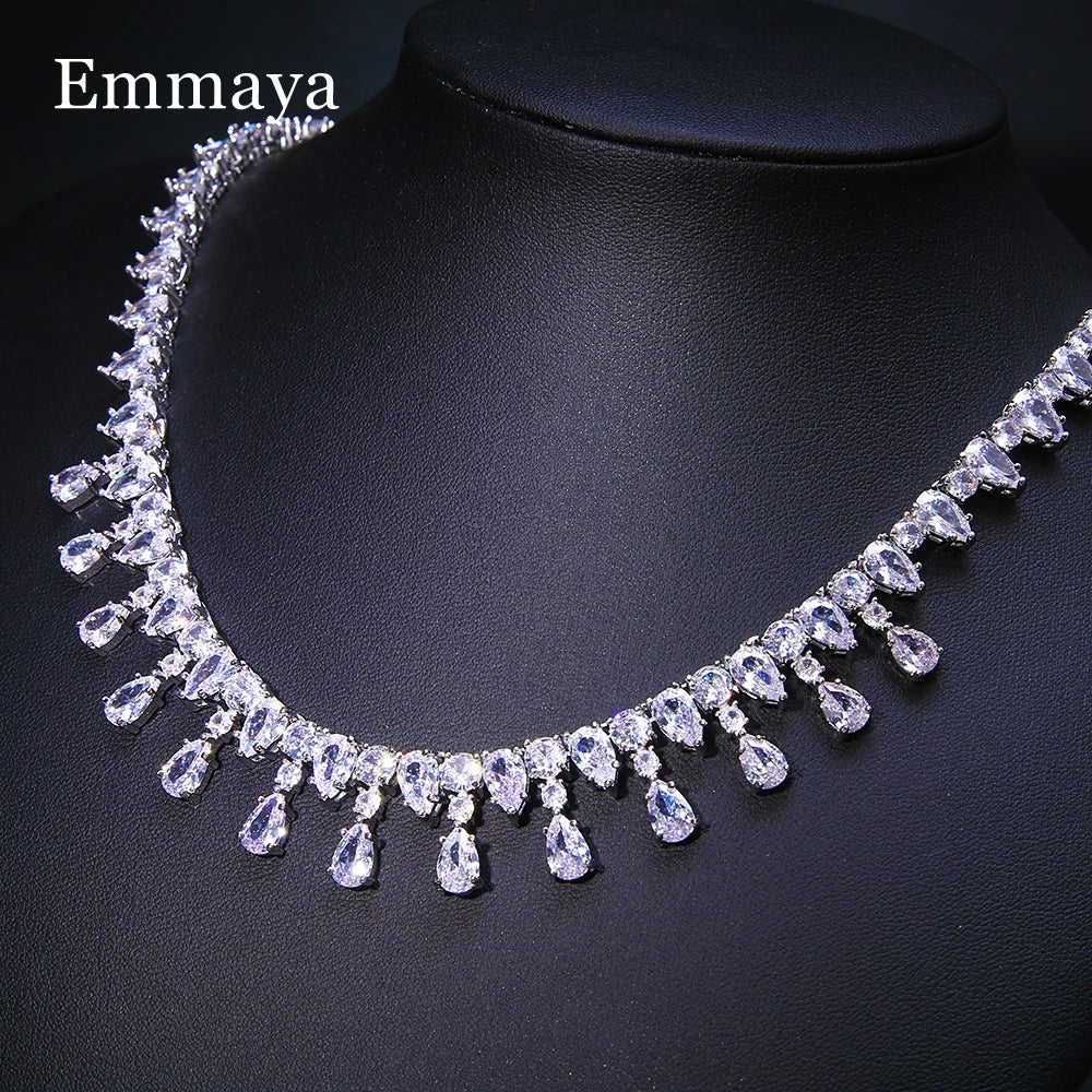 Emmaya New Arrival Exquisite Cubic Zircon Necklace For Women&Girls Noble Dress-Up Luxury Jewelry Wedding Party Fascinating Gift