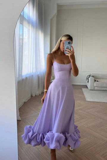 Vintage Floral Midi Sundress Women's Bud High Waist Pink Blue Purple A-line Flowing Sun Dresses Summer 2025 New Evening Party
