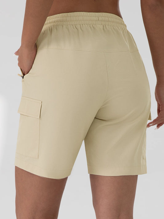 1/2 PCS  Loose Women Shorts with 2 Flap Pockets Adjustable Drawstring Cargo Short Outdoor Quick Dry Lightweight Shorts