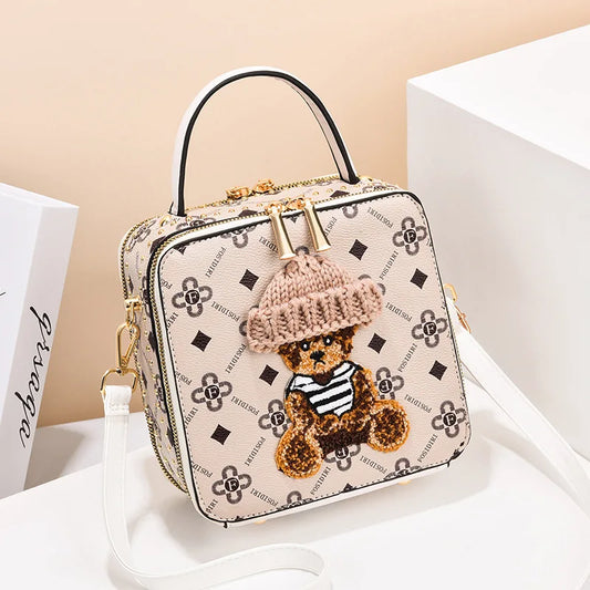 Fashion Vintage Printed Women's Handbag High-grade Texture of Light Luxury Small Square Bag Women's Shoulder Crossbody Bag