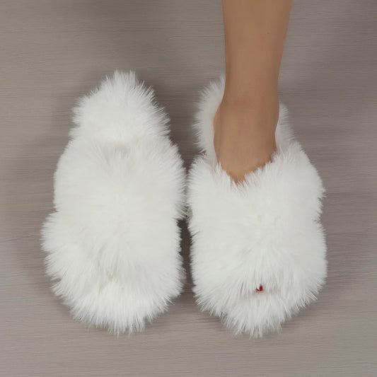 Women's Indoor Slippers 2024 Spring and summer New Plush Home Lazy Slippers Anti slip Durable Fashion Warm Sandals Slippers