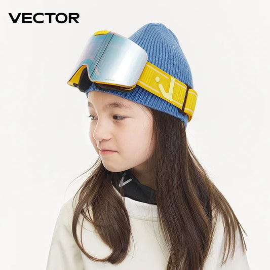 VECTOR Children's Embroidered Ski Knitted Hat Solid Color for Warmth, Warmth, Comfort, and Skin Friendly Trend Versatile