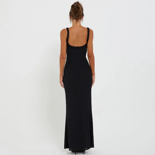 Fashion Backless Cutout Dresses Sexy Beachwear Dresses Birthday Party Midnight Clubwear Solid Color Sleeveless Women Dresses