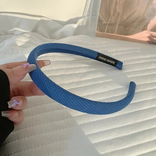 New Korean Simple Striped Solid Color Hair Band for Women's Sweet Versatile Face Washing Headband Girls Hair Accessories