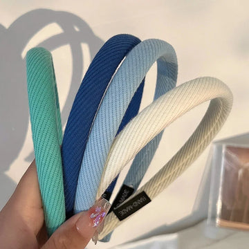 New Korean Simple Striped Solid Color Hair Band for Women's Sweet Versatile Face Washing Headband Girls Hair Accessories