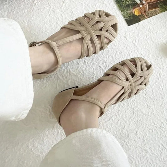Women's Summer New Style Baotou Designer Flat Non-slip Sandals Casual Comfortable Lightweight Wear-resistant Breathable Slippers