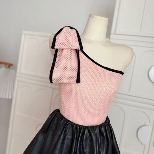 Summer Women Dark Academia 2000s Aesthetic Mini Pu Faux Leather Skirt Gyaru Coquette Chic Y2k Korean Fashion Elastic Waist Cute
